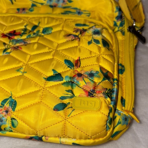 BNWOT Yellow Floral Quilted Ranger Crossbody Bag by LUG - Picture 2 of 10